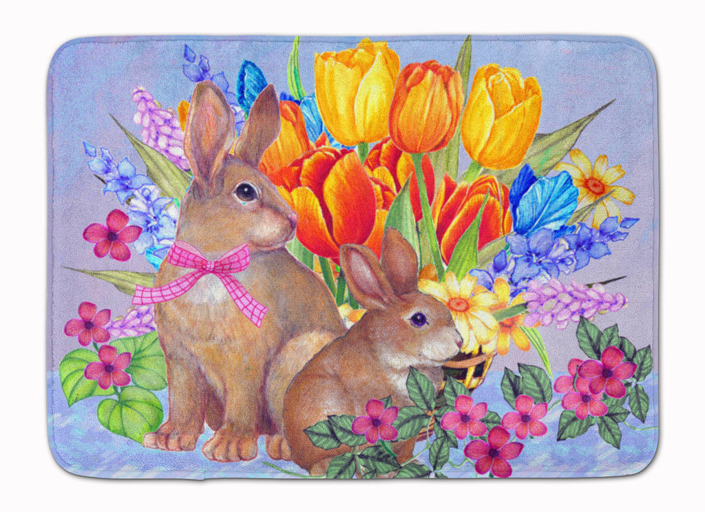New Beginnings II Easter Rabbit Memory Foam Kitchen Mat Machine Washable Anti-Fatigue Cushion Comfort Bath or Kitchen Rug