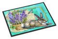 Springtime Easter Rabbit Doormat Indoor Outdoor 18H X 27W Front Door Mat Rugs for Entryway, Non Slip Washable