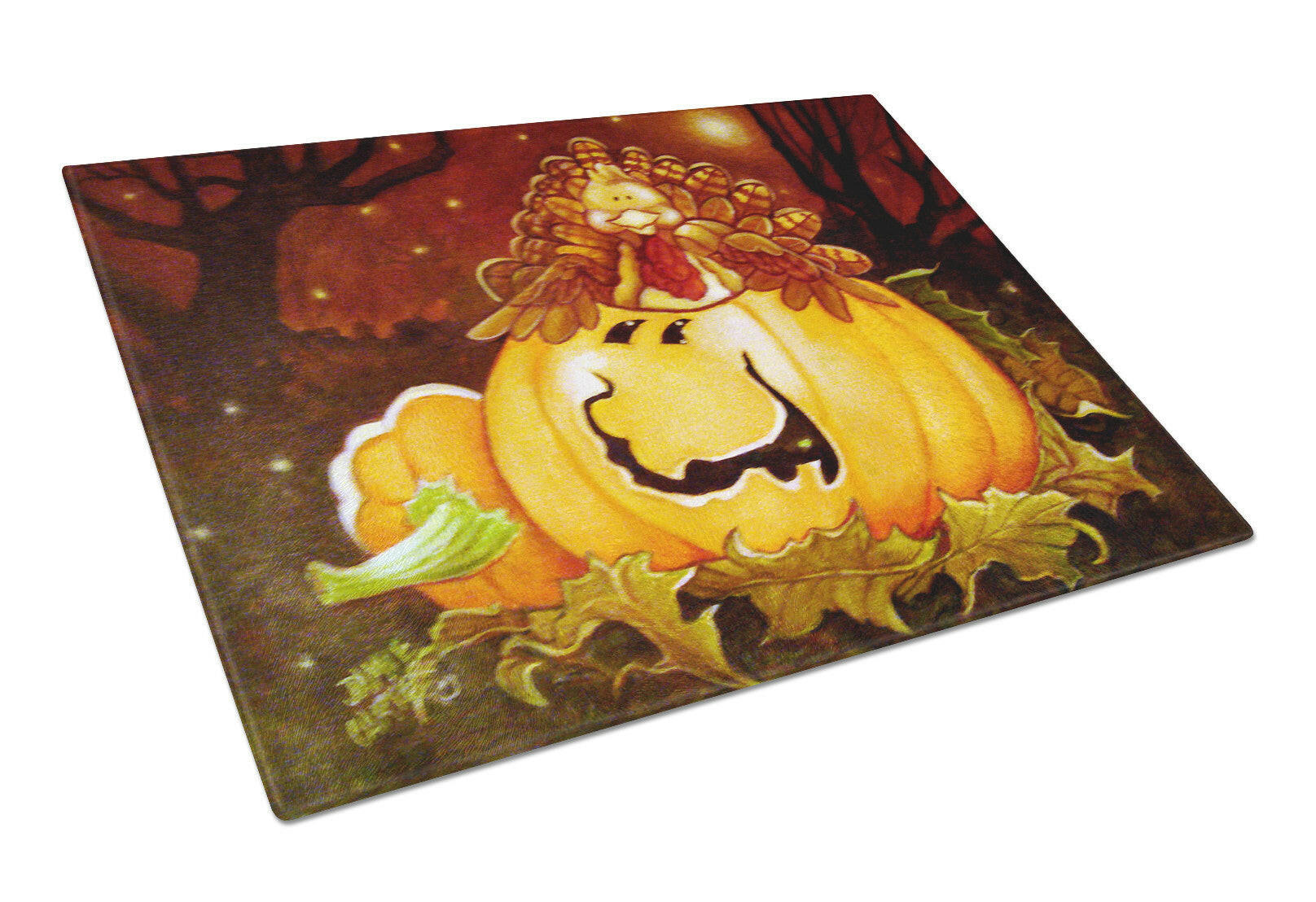 Somebody to Love Pumpkin Halloween Cutting Board Tempered Glass Kitchen Cutting Surface, Heat Resistant Chopping, Non-Slip Feet, Food Prep & Serving