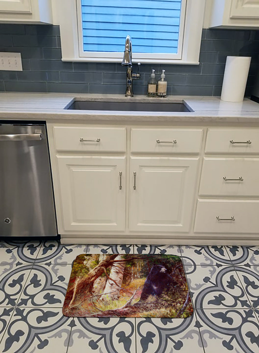 Are you there Mr. Black Bear Memory Foam Kitchen Mat Machine Washable Anti-Fatigue Cushion Comfort Bath or Kitchen Rug