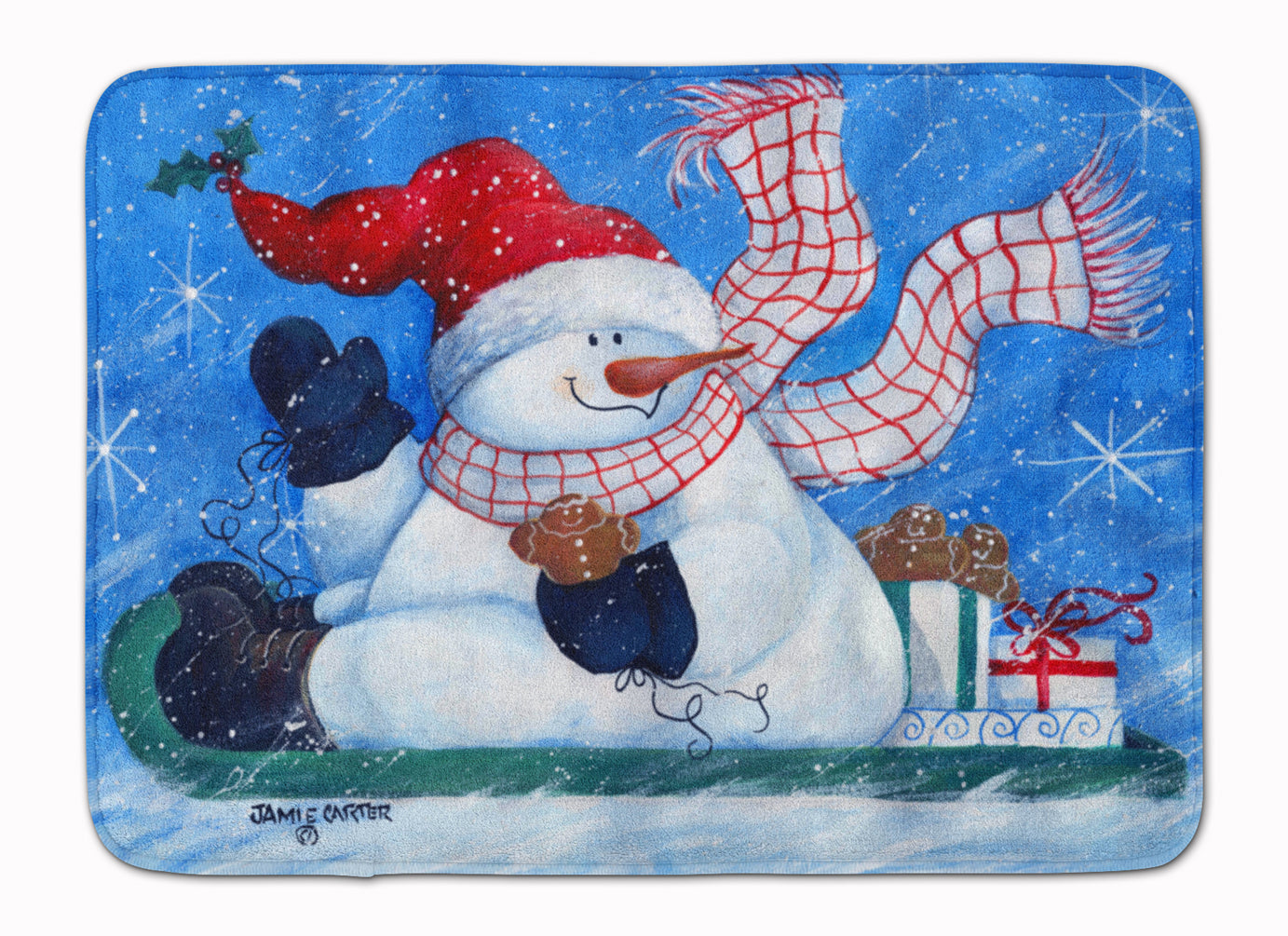Come Ride With Me Snowman Memory Foam Kitchen Mat Machine Washable Anti-Fatigue Cushion Comfort Bath or Kitchen Rug