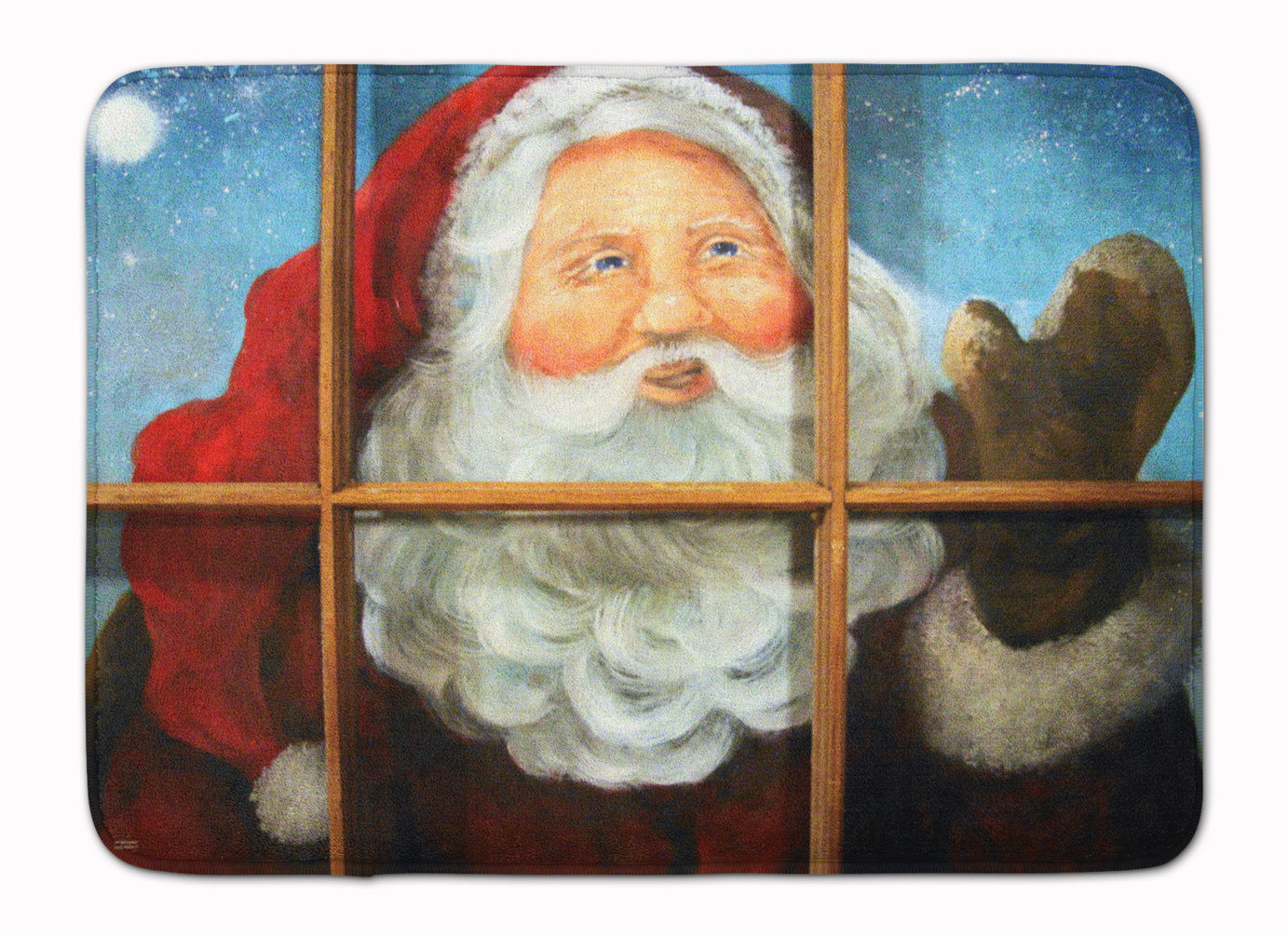 Kindly Visitor Santa Claus Christmas Memory Foam Kitchen Mat Machine Washable Anti-Fatigue Cushion Comfort Bath or Kitchen Rug