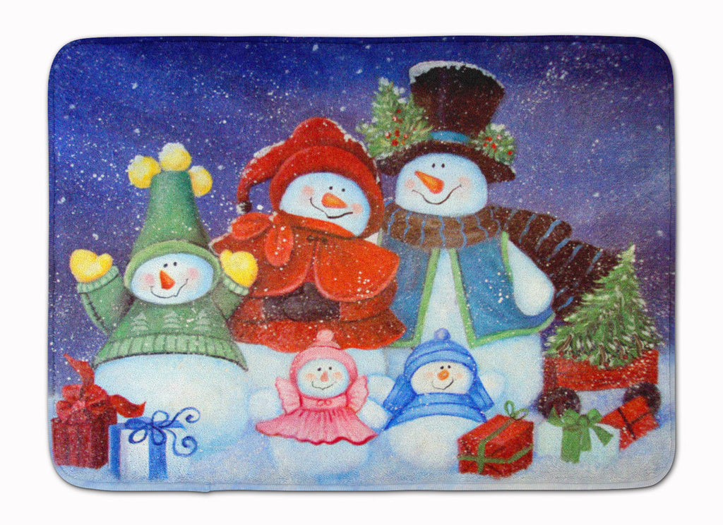 Merry Christmas From Us All Snowman Memory Foam Kitchen Mat Machine Washable Anti-Fatigue Cushion Comfort Bath or Kitchen Rug