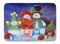 Merry Christmas From Us All Snowman Memory Foam Kitchen Mat Machine Washable Anti-Fatigue Cushion Comfort Bath or Kitchen Rug