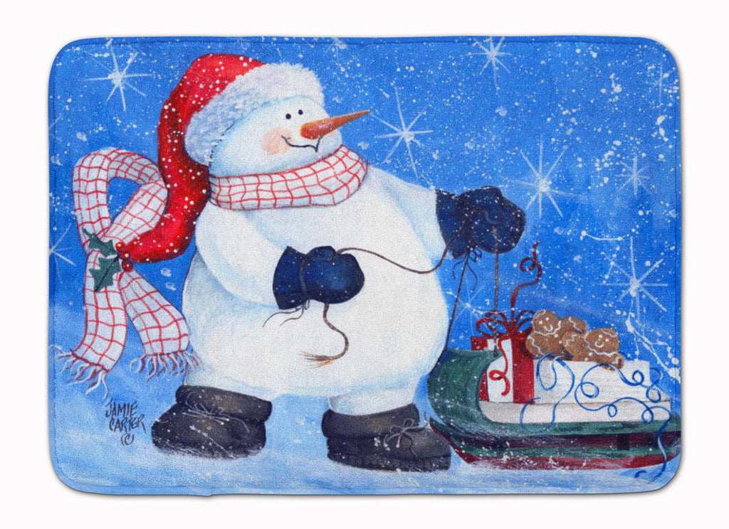 My Friends Can Ride Too Snowman Memory Foam Kitchen Mat Machine Washable Anti-Fatigue Cushion Comfort Bath or Kitchen Rug