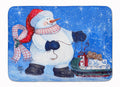 My Friends Can Ride Too Snowman Memory Foam Kitchen Mat Machine Washable Anti-Fatigue Cushion Comfort Bath or Kitchen Rug