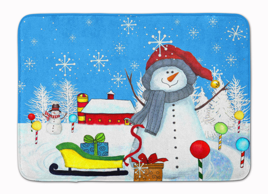 Snow Happens in the Meadow Snowman Memory Foam Kitchen Mat Machine Washable Anti-Fatigue Cushion Comfort Bath or Kitchen Rug