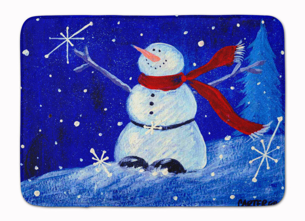 Happy Holidays Snowman Memory Foam Kitchen Mat Machine Washable Anti-Fatigue Cushion Comfort Bath or Kitchen Rug