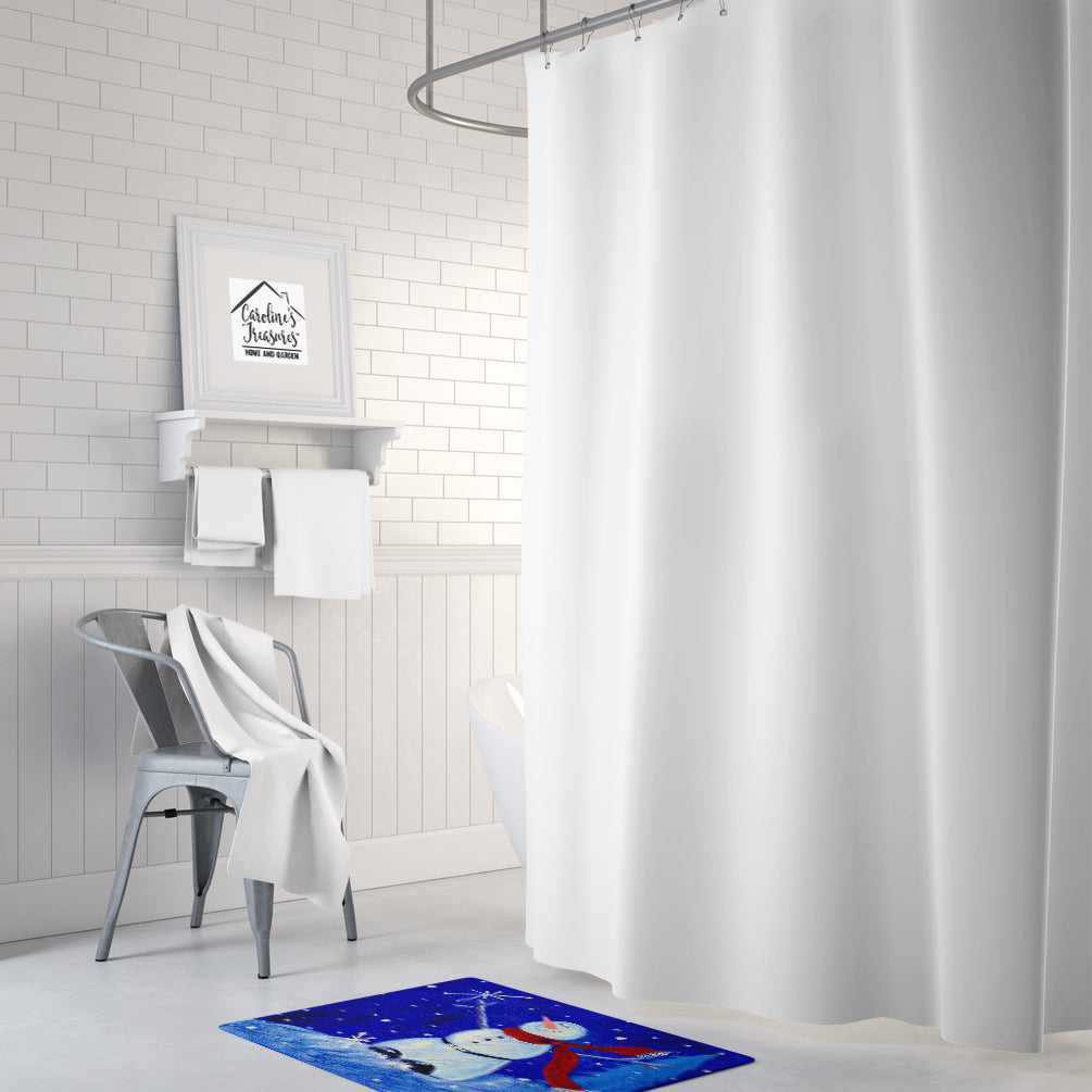 Happy Holidays Snowman Memory Foam Kitchen Mat Machine Washable Anti-Fatigue Cushion Comfort Bath or Kitchen Rug
