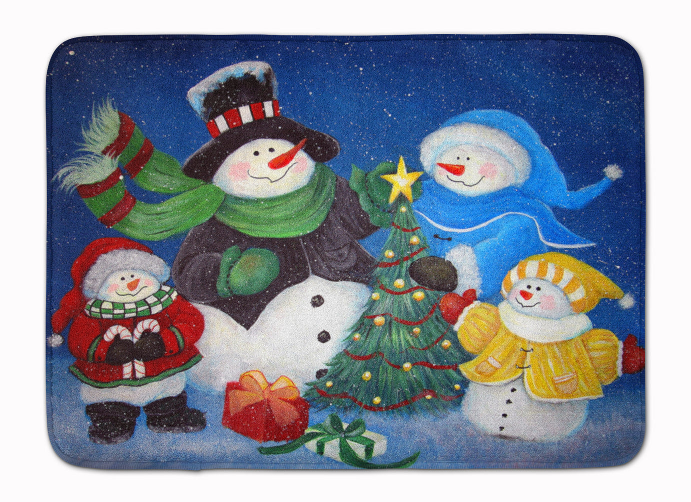 The Family Gathering Snowman Memory Foam Kitchen Mat Machine Washable Anti-Fatigue Cushion Comfort Bath or Kitchen Rug