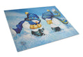 We Believe in Magic Snowman Cutting Board Tempered Glass Kitchen Cutting Surface, Heat Resistant Chopping, Non-Slip Feet, Food Prep & Serving