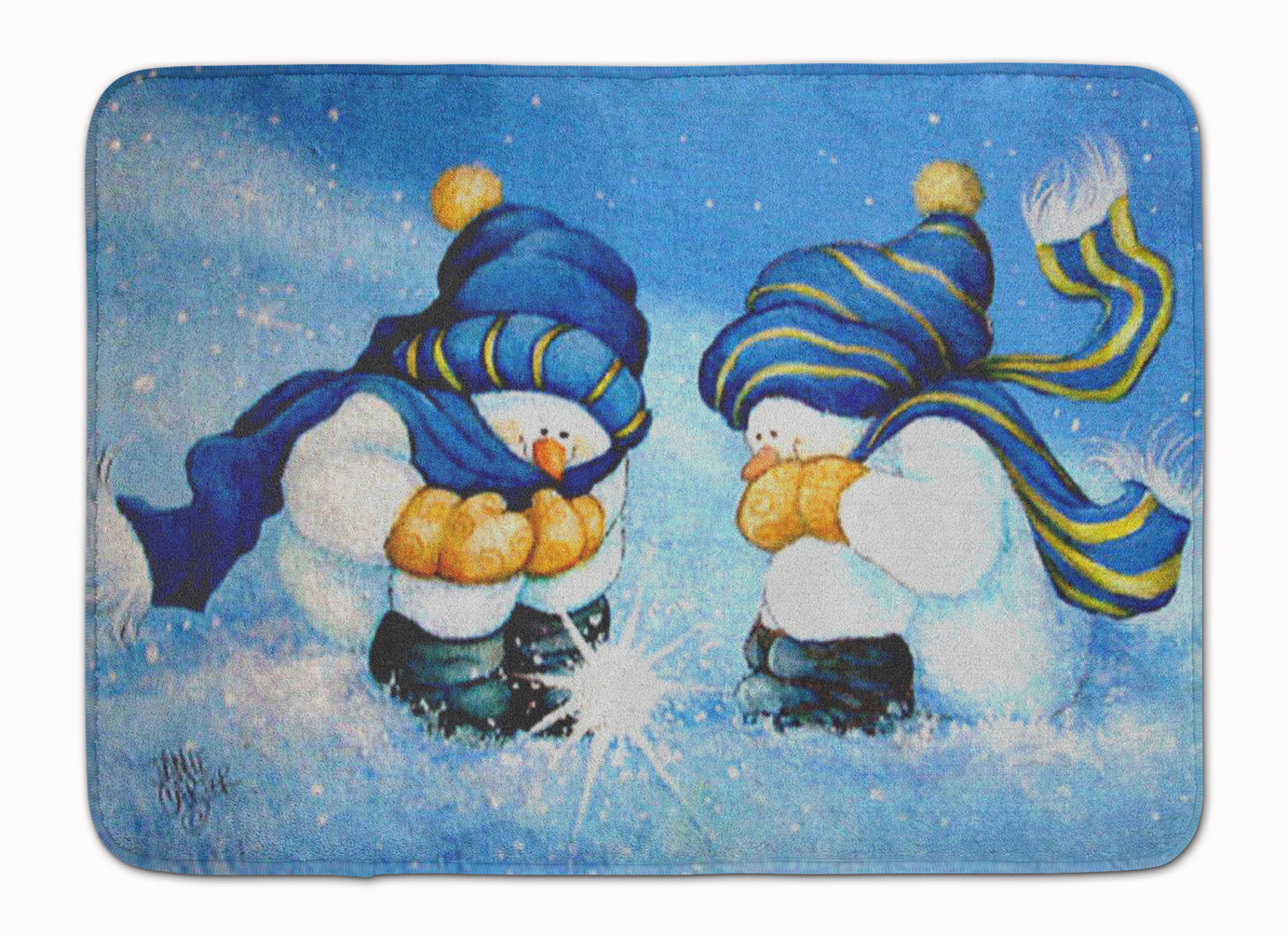 We Believe in Magic Snowman Memory Foam Kitchen Mat Machine Washable Anti-Fatigue Cushion Comfort Bath or Kitchen Rug