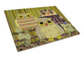 Fall Wisdom Owl Cutting Board Tempered Glass Kitchen Cutting Surface, Heat Resistant Chopping, Non-Slip Feet, Food Prep & Serving