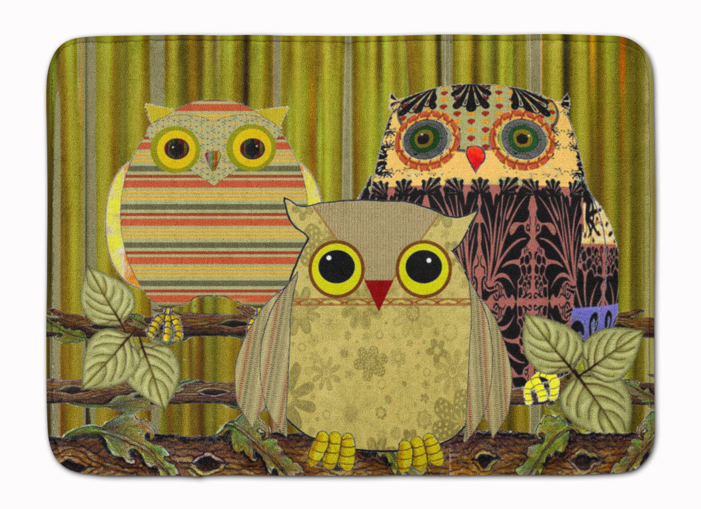 Fall Wisdom Owl Memory Foam Kitchen Mat Machine Washable Anti-Fatigue Cushion Comfort Bath or Kitchen Rug