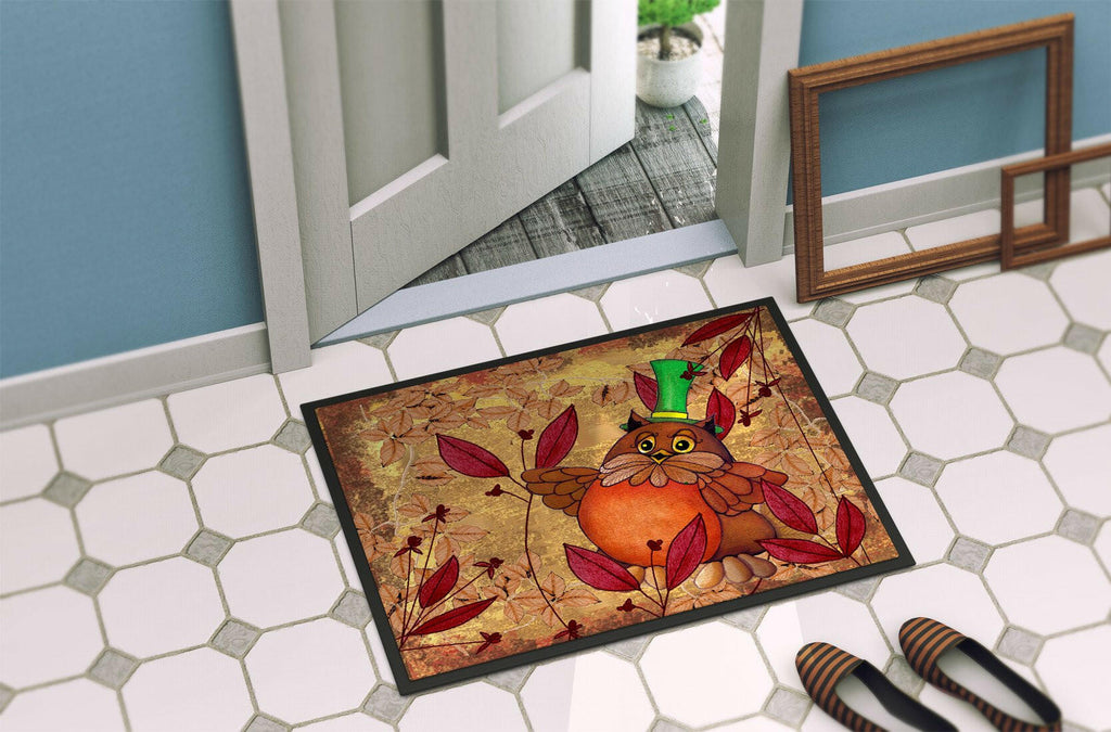 Hootie Fall Owl Doormat Indoor Outdoor 24H X 36W Front Door Mat Rugs for Entryway, Non Slip Washable Low Pile,