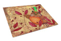 Hootie Fall Owl Cutting Board Tempered Glass Kitchen Cutting Surface, Heat Resistant Chopping, Non-Slip Feet, Food Prep & Serving
