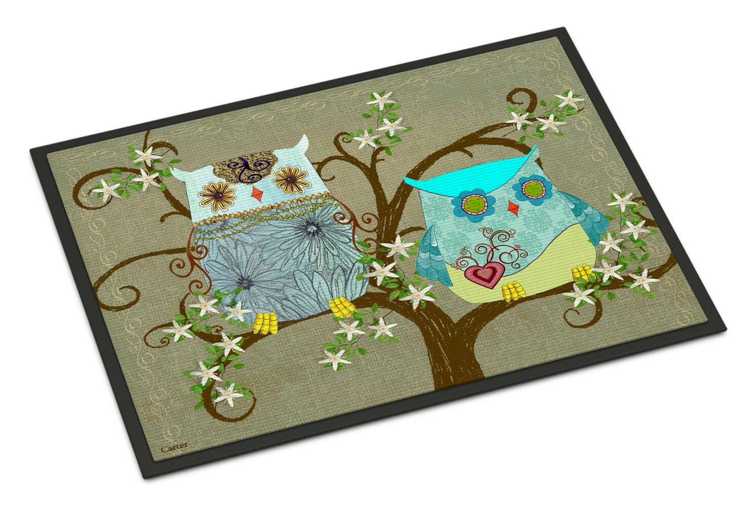The Friendly Ladies Owl Doormat Indoor Outdoor 18H X 27W Front Door Mat Rugs for Entryway, Non Slip Washable