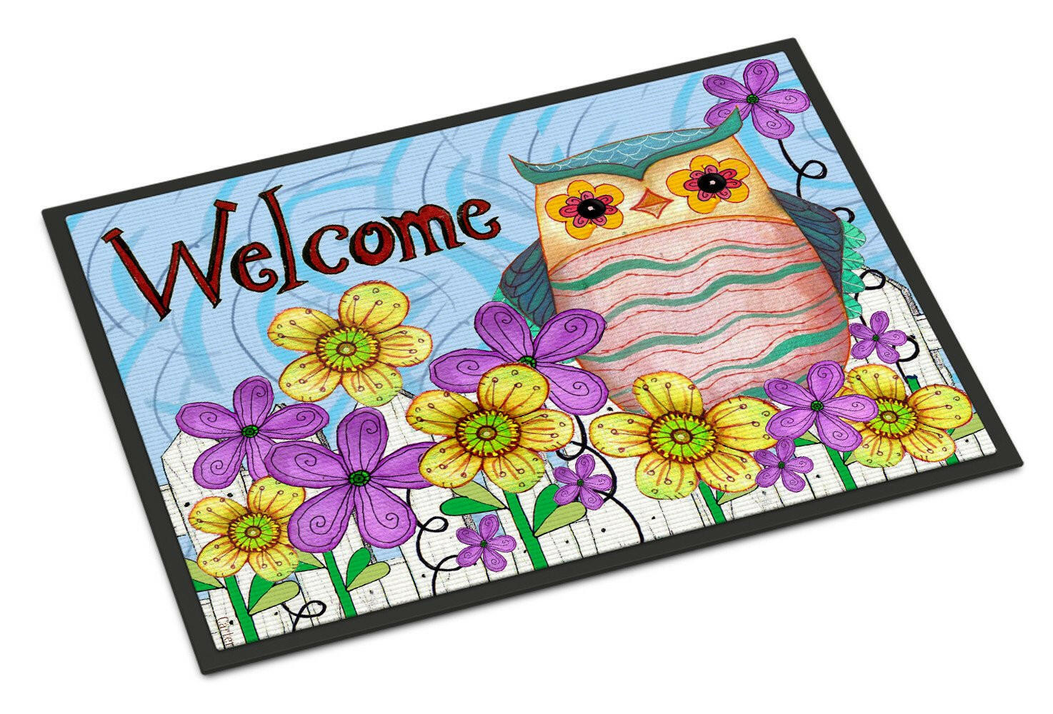 Welcome Owl Doormat Indoor Outdoor 24H X 36W Front Door Mat Rugs for Entryway, Non Slip Washable Low Pile,