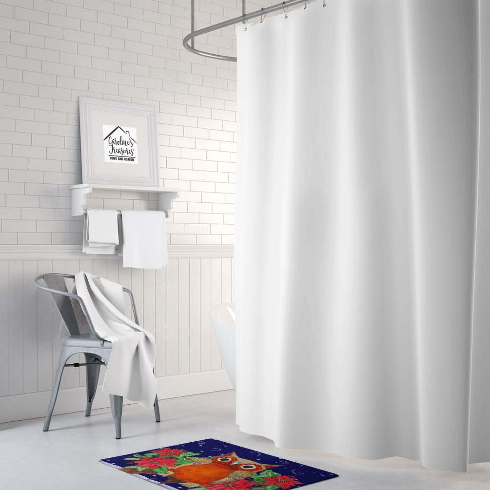 Whose Happy Holidays Owl Memory Foam Kitchen Mat Machine Washable Anti-Fatigue Cushion Comfort Bath or Kitchen Rug