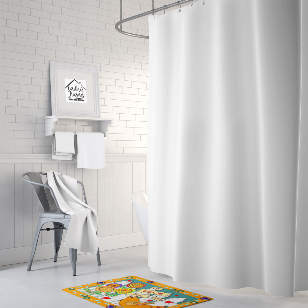 Let Love Grow Here Memory Foam Kitchen Mat Machine Washable Anti-Fatigue Cushion Comfort Bath or Kitchen Rug