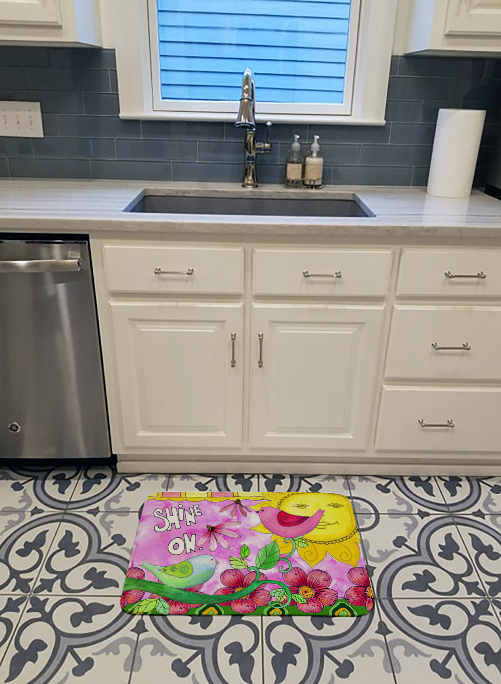 Shine on Sunshine Memory Foam Kitchen Mat Machine Washable Anti-Fatigue Cushion Comfort Bath or Kitchen Rug