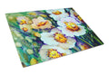 Raindrops on Poppies Cutting Board Tempered Glass Kitchen Cutting Surface, Heat Resistant Chopping, Non-Slip Feet, Food Prep & Serving