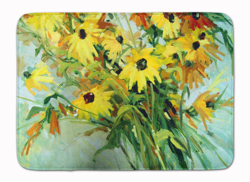 Wildflower Bouquet Flowers Memory Foam Kitchen Mat Machine Washable Anti-Fatigue Cushion Comfort Bath or Kitchen Rug