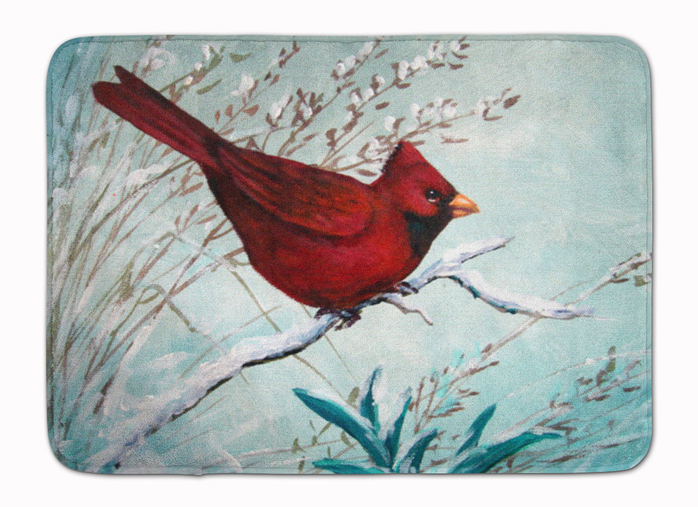 Cardinal Winter Red Bird Memory Foam Kitchen Mat Machine Washable Anti-Fatigue Cushion Comfort Bath or Kitchen Rug