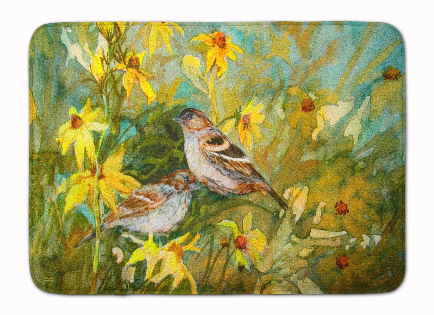 Sparrows in the Field Memory Foam Kitchen Mat Machine Washable Anti-Fatigue Cushion Comfort Bath or Kitchen Rug