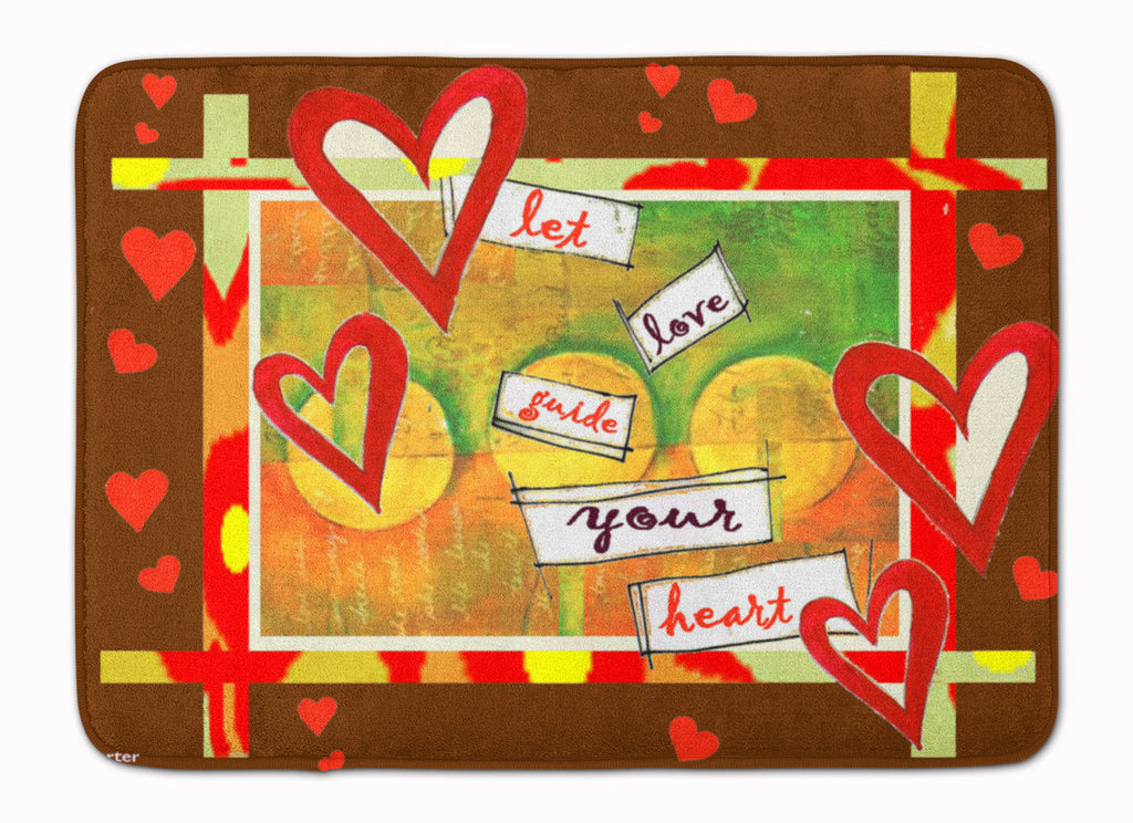 Let Love Guide Your Heart Valentine's Day Memory Foam Kitchen Mat Machine Washable Anti-Fatigue Cushion Comfort Bath or Kitchen Rug