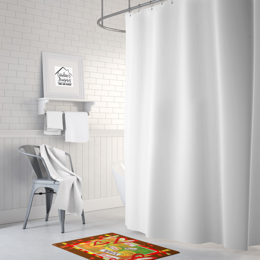 Let Love Guide Your Heart Valentine's Day Memory Foam Kitchen Mat Machine Washable Anti-Fatigue Cushion Comfort Bath or Kitchen Rug