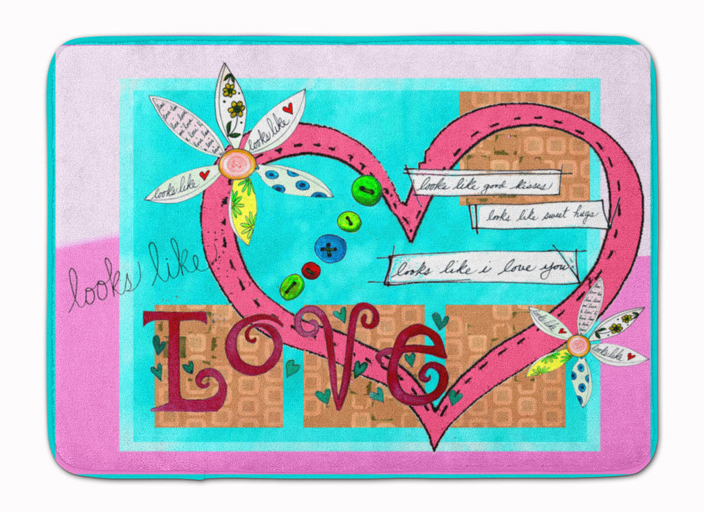 Looks Like I Love You Valentine's Day Memory Foam Kitchen Mat Machine Washable Anti-Fatigue Cushion Comfort Bath or Kitchen Rug