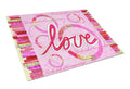 Love is a Circle Valentine's Day Cutting Board Tempered Glass Kitchen Cutting Surface, Heat Resistant Chopping, Non-Slip Feet, Food Prep & Serving