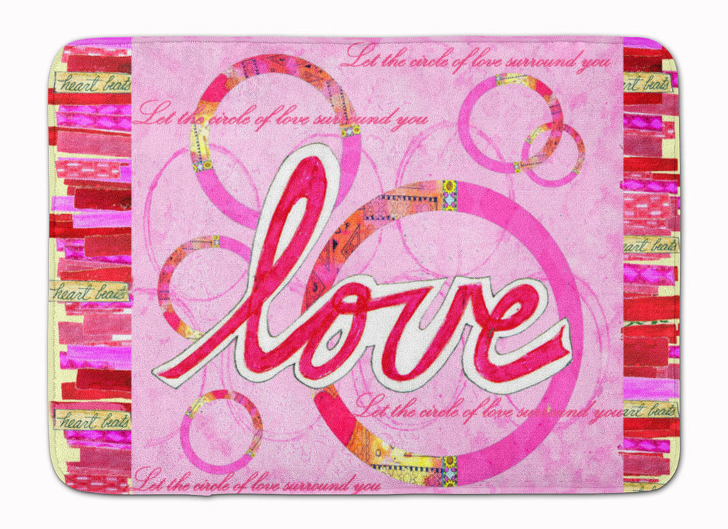 Love is a Circle Valentine's Day Memory Foam Kitchen Mat Machine Washable Anti-Fatigue Cushion Comfort Bath or Kitchen Rug