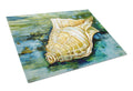 Seashells Inspire Me Cutting Board Tempered Glass Kitchen Cutting Surface, Heat Resistant Chopping, Non-Slip Feet, Food Prep & Serving