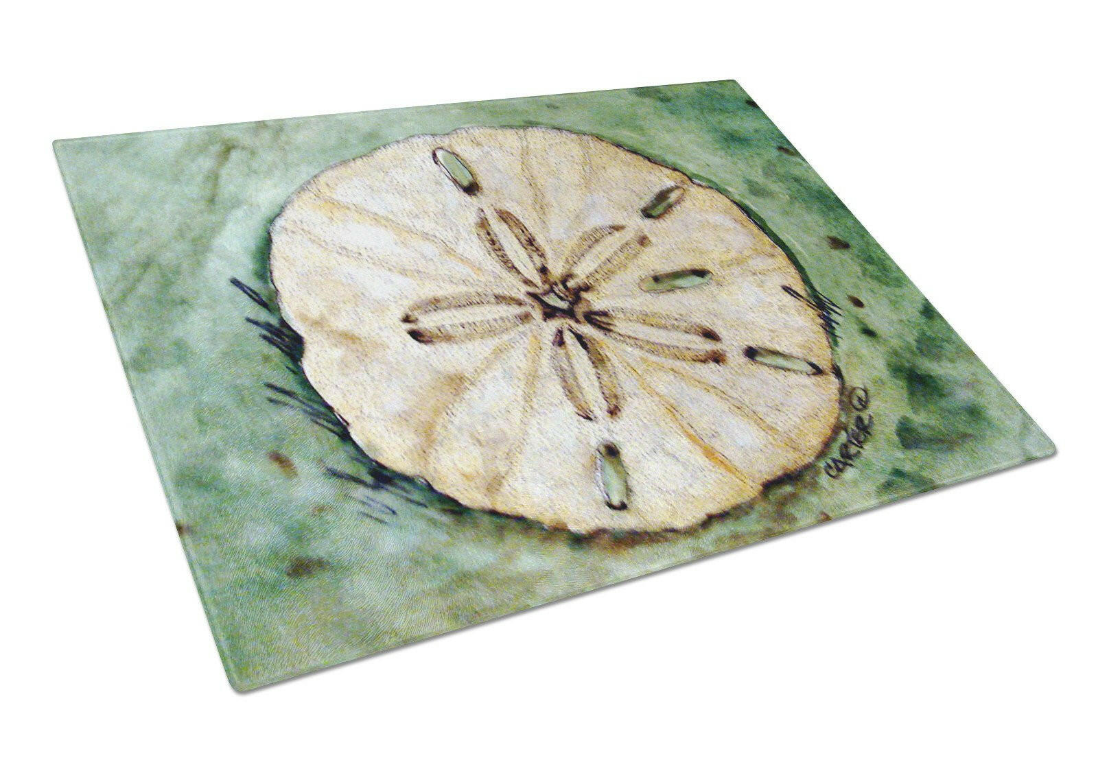 Sending Sand Dollars Back to Sea Cutting Board Tempered Glass Kitchen Cutting Surface, Heat Resistant Chopping, Non-Slip Feet, Food Prep & Serving