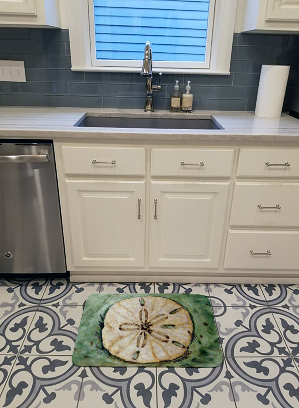 Sending Sand Dollars Back to Sea Memory Foam Kitchen Mat Machine Washable Anti-Fatigue Cushion Comfort Bath or Kitchen Rug