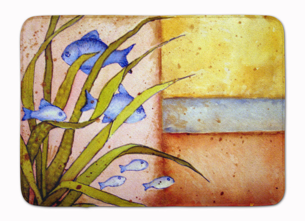 Message From The Sea Fishes Memory Foam Kitchen Mat Machine Washable Anti-Fatigue Cushion Comfort Bath or Kitchen Rug