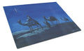 Wise Men in Blue Cutting Board Tempered Glass Kitchen Cutting Surface, Heat Resistant Chopping, Non-Slip Feet, Food Prep & Serving