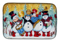 Snowmen Strike up the Band Dish Drying Mat Absorbent Dish Drying Mat Pad for Kitchen Counter Dish Drainer Mat for Countertop, 14 x 21", Multicolor