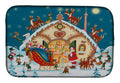 Santa Claus Loading the Sleigh Dish Drying Mat Absorbent Dish Drying Mat Pad for Kitchen Counter Dish Drainer Mat for Countertop, 14 x 21", Multicolor