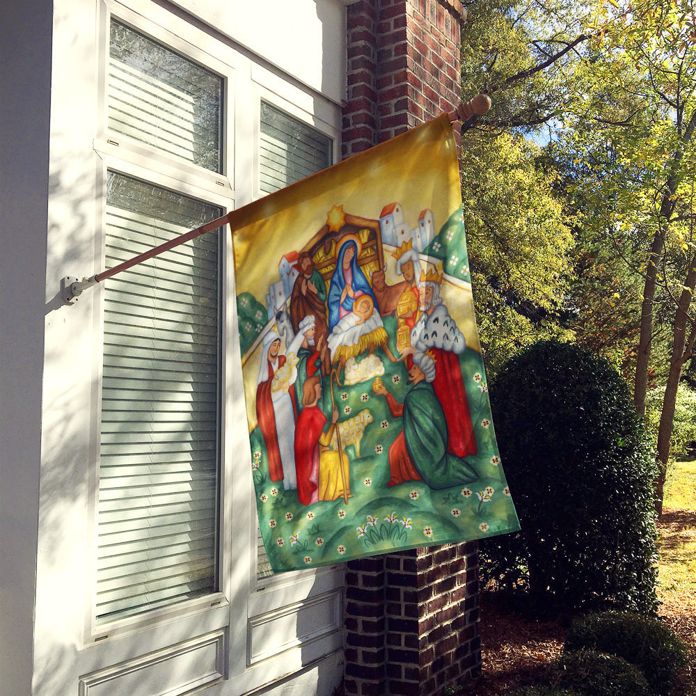 Nativity A Saviour is Born House Flag 28x40 Porch Sleeve Pole Decorative Outside Yard Banner Artwork Wall Hanging, Polyester