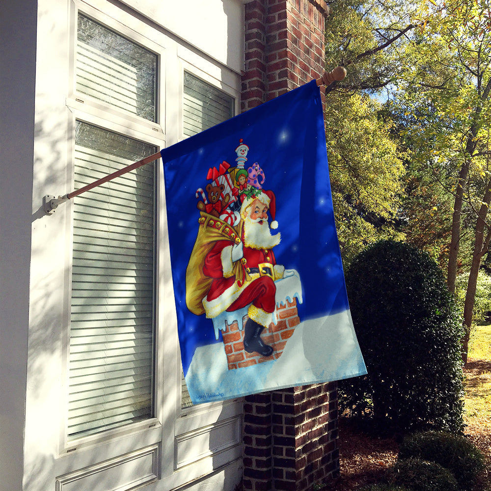 Santa Claus A Visit from Santa House Flag 28x40 Porch Sleeve Pole Decorative Outside Yard Banner Artwork Wall Hanging, Polyester