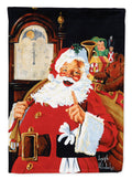 Santa Claus At the Stroke of Midnight House Flag 28x40 Porch Sleeve Pole Decorative Outside Yard Banner Artwork Wall Hanging, Polyester