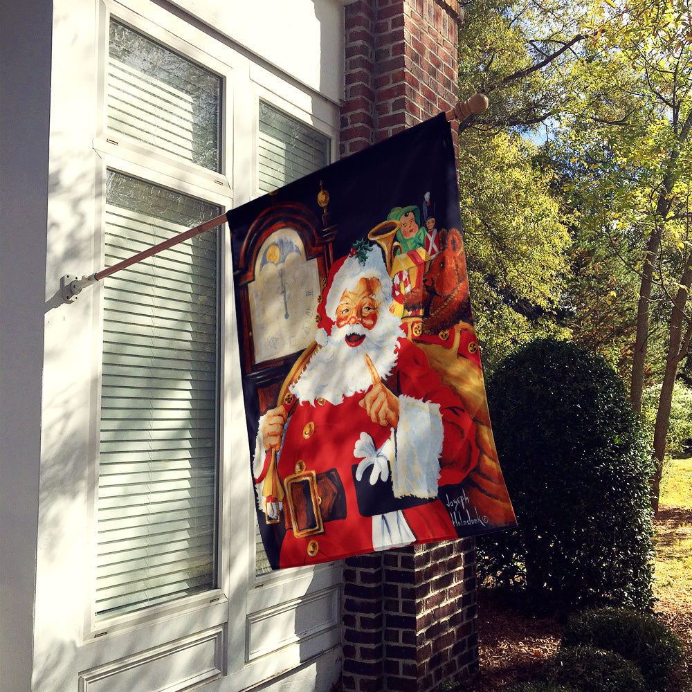 Santa Claus At the Stroke of Midnight House Flag 28x40 Porch Sleeve Pole Decorative Outside Yard Banner Artwork Wall Hanging, Polyester