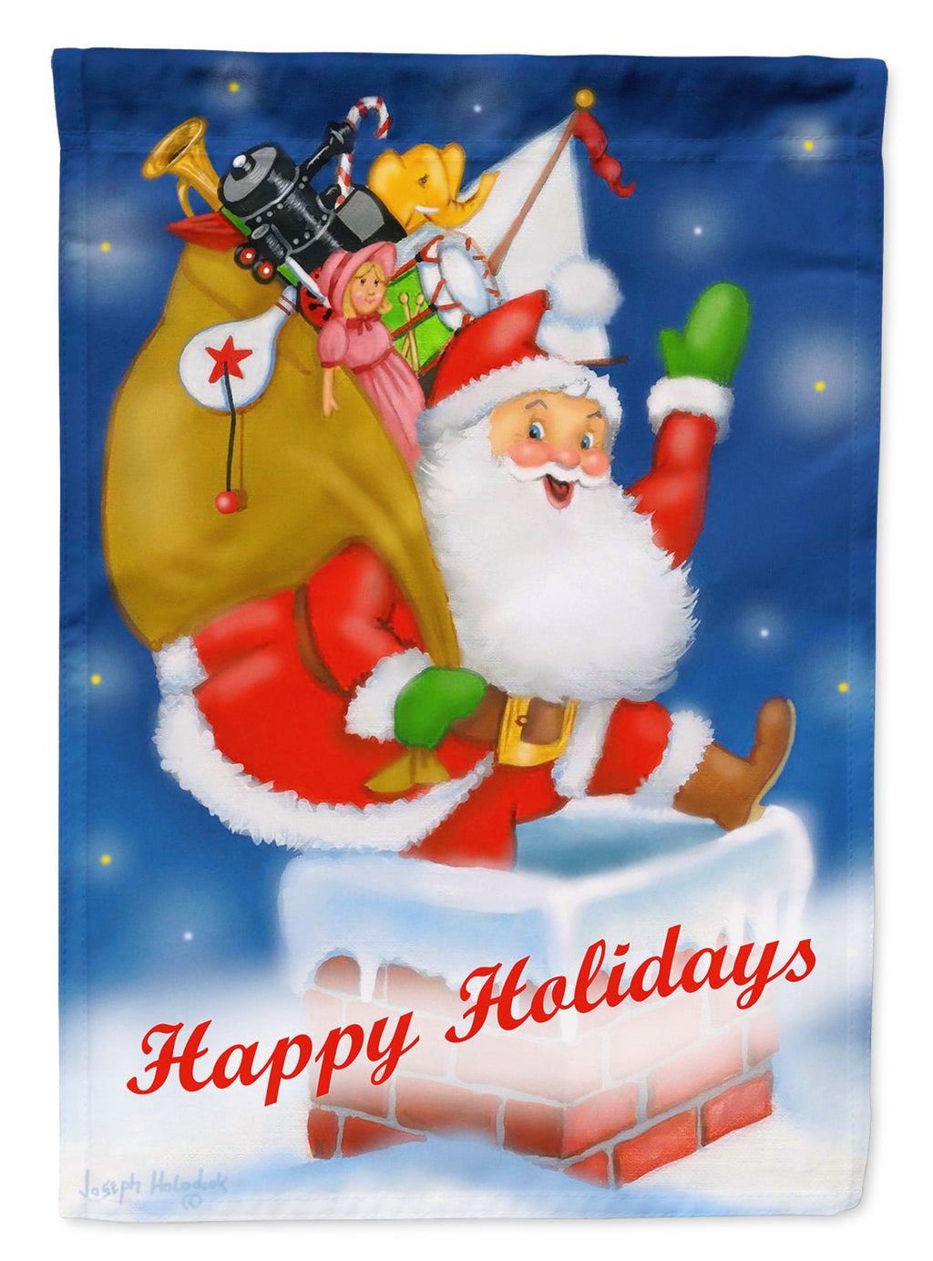 Santa Claus Hope I Don't Get Stuck House Flag 28x40 Porch Sleeve Pole Decorative Outside Yard Banner Artwork Wall Hanging, Polyester