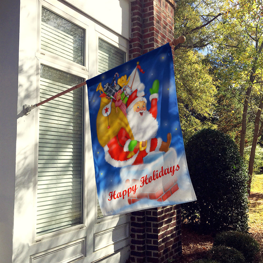 Santa Claus Hope I Don't Get Stuck House Flag 28x40 Porch Sleeve Pole Decorative Outside Yard Banner Artwork Wall Hanging, Polyester