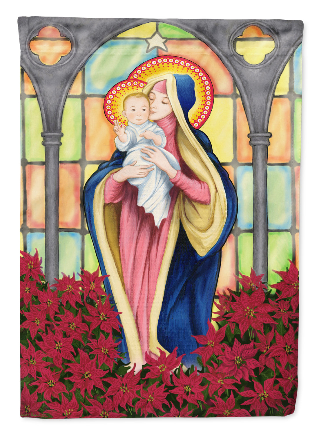 Jesus The Holy Infant House Flag 28x40 Porch Sleeve Pole Decorative Outside Yard Banner Artwork Wall Hanging, Polyester