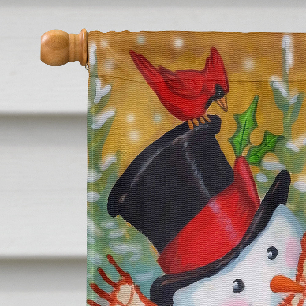 Snowman Fish'en Friends House Flag 28x40 Porch Sleeve Pole Decorative Outside Yard Banner Artwork Wall Hanging, Polyester