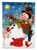 Snowman First Star I See Tonight House Flag 28x40 Porch Sleeve Pole Decorative Outside Yard Banner Artwork Wall Hanging, Polyester